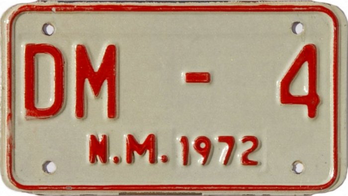 New Mexico Motorcycle Dealer and Dealer Manufacturer License Plates